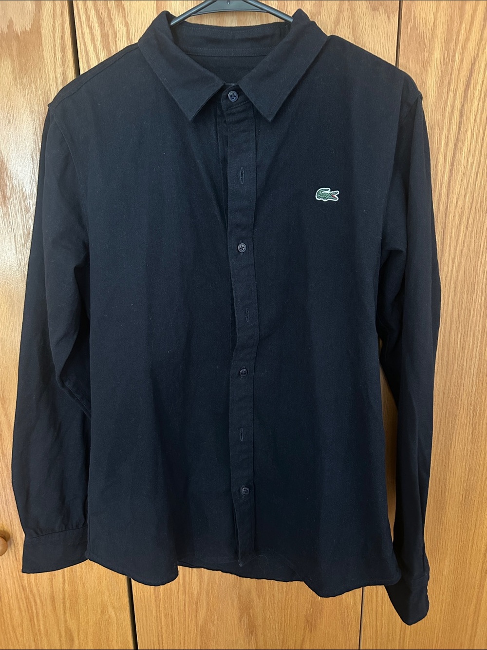 Lacoste Black Long-Sleeve Casual Button-Down Shirt jacket size small